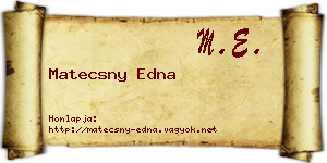 Matecsny Edna névjegykártya